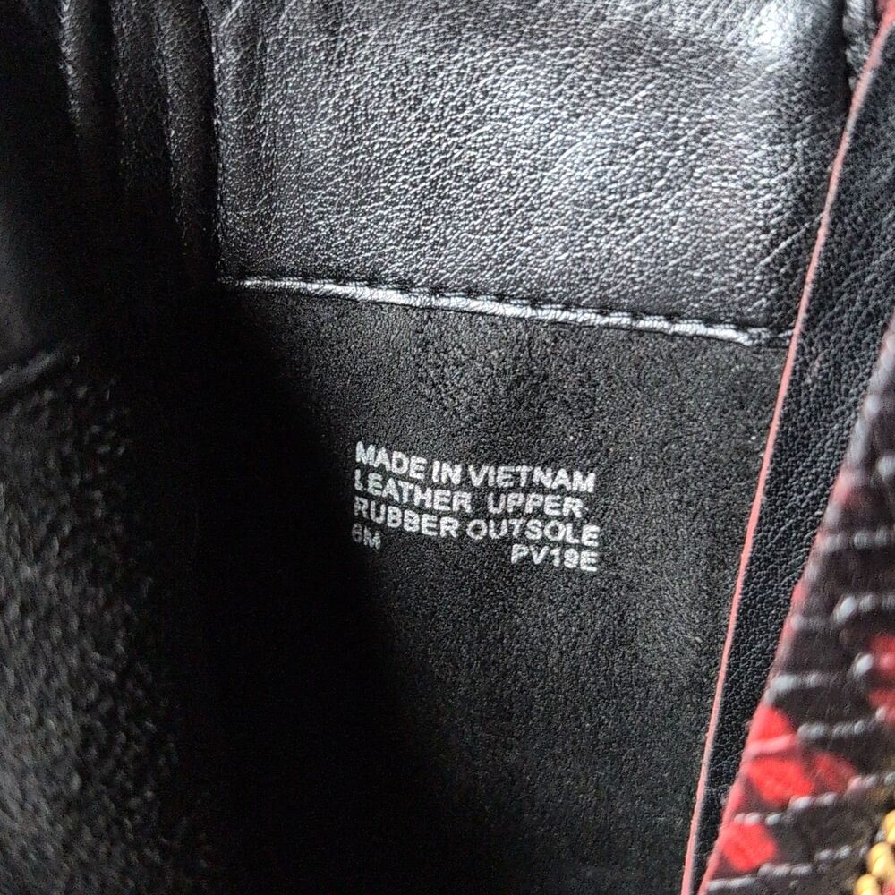 Women's MICHAEL Michael Kors Red Black Snake Print Leather Ankle Bootie 6 - Picture 5 of 10